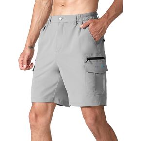 شورت رجالي كاجوال للمشي لمسافات طويلة قابل للتمدد سريع الجفاف في الهواء الطلق شورت صيفي للعمل والجولف والصيد التكتيكي مع جيوب بسحاب in Kuwait