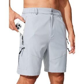 Men's Hiking Golf Cargo Shorts with 5 Zipper Pockets for Travelling Fishing Outdoor Activities