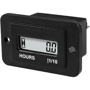 Rectangular LCD Digital Hour Meter AC 86-230V Resettable No Battery Required,for Small Engine Quad Bike Motorcycle Lawn Mower Snowmobile Motocross Chainsaw