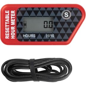 Runleader Digital Maintenance Hour Meter, Resettable Job Timer,SVC Intervals Reminder for Lawn Mower Generator Marine ATV Outboards Motor Snowblower Compressor and gas powered device (BLACK)