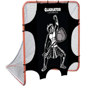 Gladiator Lacrosse Goal Target Shooter Beginner Intermediate Level - Gladiator Design, Black and White