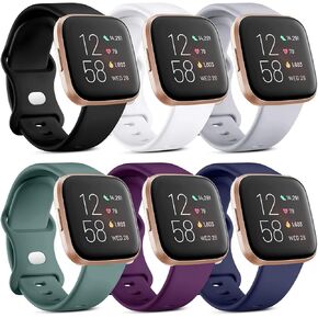 Witzon Compatible with Fitbit Versa 2 Band/Versa Lite/Versa Bands for Women Men, Soft Silicone Replacement Wristbands Sport Band for Versa 2 Smart Watch, Small Large in Kuwait