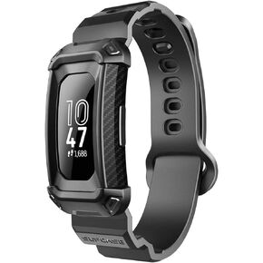 تصميم سلسلة SUPCASE Unicorn Beetle Pro من أجل Fitbit Inspire & Fitbit Inspire Hr مع حافظة واقية متينة مدمجة، بولي يوريثين لدن بالحرارة (أسود)