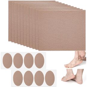 12 Sheets Moleskin Adhesive Pads for Feet, Blister Prevention Pads for Feet, Moleskin for Blisters and Feet Heels, Flannel Adhesive Mole Skin Patch Bandages for Women Men