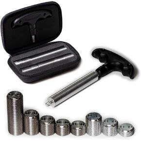 Weight Kit for Predator Pool Billiard Cues: 8 Weight Bolts + Tool with Detachable Handle
