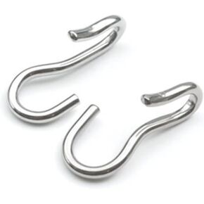 Stainless steel Curb Chain Hooks Pair - Stainless Steel