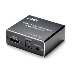 4K x 2K HDMI Audio Extractor Splitter, HDMI to HDMI Audio Converter Adapter Support Ultra HD 4K Toslink Optical Audio Output and 3.5mm Audio with Optical Fiber Cable