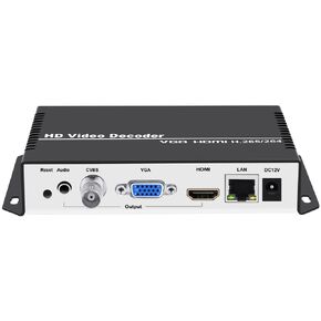 H.265 H.264 IP Video Decoder HDMI VGA CVBS Video Audio Streaming Decoder RTMP HLS RTSP UDP SRT Decoder H.265 H.264 for Decoding Video Encoder and IP Camera etc
