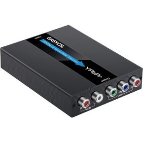 HDMI to Component Converter with Scaler Function, Aluminum 1080P HDMI to YPbPr, HDMI to RGB 5RCA Scaler Converter, HDMI Input to Component YPbPr Output Converter