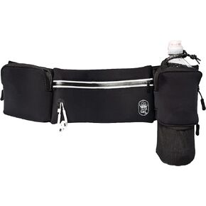 Running Belt with Water Bottle Holder - Waist Bag With Extender for Jogging, Hiking, Cycling, Walking - Dog Walker Hydration Fanny Pack - Sport Pouch iPhone Carrier for Women and Men - Pink