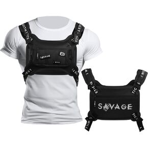 Convertible Chest Rig Fanny Pack, and Waist Bag for Running - Tactical Chest Bag For Men - Utility Crossbody Chest Pack - Waterproof Chest Bag Comes With An Fanipack Belt (Black)