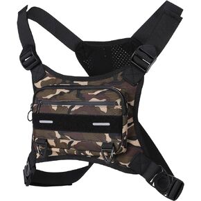 حقيبة صدر للجري في الهواء الطلق من أوبيج للرجال مع مساحة تخزين إضافية، حقيبة صدر رياضية مقاومة للماء، حقائب خصر خفيفة الوزن للجري للتدريبات وركوب الدراجات والمشي لمسافات طويلة (أسود) in Kuwait