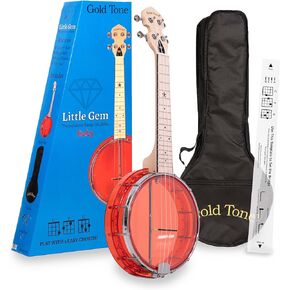 Gold Tone Little Gem Ukes, 4-String Ukulele, Right, Red (LG-R)