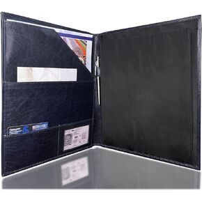 Leather Business Portfolio by Rustic Town | A4 Conference Folder Gift for Men & Women | Handmade Durable Leather Padfolio 3 + 1 Sleeves for Documents and Notepad
