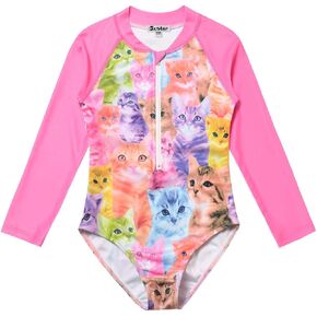 ملابس سباحة Jxstar Girls Rash Guard قطعة واحدة حورية البحر/وحيد القرن بعامل حماية من الأشعة فوق البنفسجية 50+ in Kuwait