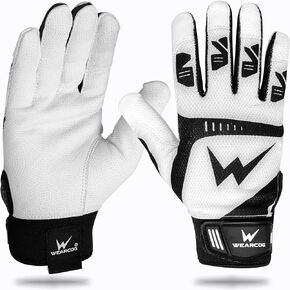 Baseball Batting Gloves | Comfortable Double Wrist Protection Strong Grips Palms Softball Gloves | Youth and Adult Batting Gloves for Men's and Boy's