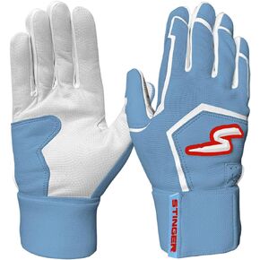Stinger Sports Winder Series Batting Gloves - Baseball and Softball Gloves for Youth and Adults - Made with Ultra Soft, Breathable, Double-Stitched Cabretta Leather and Full 360° Elastic Wrist wrap