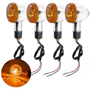 4pcs Universal Motorcycle Turn Signals Front Rear Turn Signal Blinker Light Compatible with Yamaha Motorcycle Bike Cruiser Bobber Chopper Shadow Honda Harley Kawasaki Suzuki