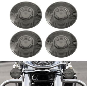 Amazicha Smoke 3 1/4 Inch Flat Turn Signal Lenses Covers Kit Compatible for Harley Davidson Touring Road King Road Glide Heritage Softail Street Glide Electra Glide Tour Glide 1986-Later（4 PCS）