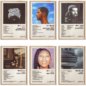 Drake Poster Set of 6 Album Cover Posters 8 by 12 inch Music Posters for Room Aesthetic Canvas Wall Art for Teens Room Decor UNFRAMED (Drake) in Saudi Arabia