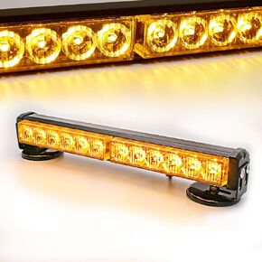 LE-JX Amber Wireless Battery Traffic Advisor Emergency Lights Bar Beacon Led Strobe تحذير ضوء صغير سقف محراث علوي فلاش خطر مع قاعدة مغناطيسية وقابس قابل لإعادة الشحن 12 فولت (أصفر، 12 مصباح LED)
