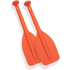 Pactrade Marine Boat Kayak Raft Set of 2 Mini Telescopic 21'' - 42'' Paddle Orange Blade Round Grip No Direction Limit (2 pcs)