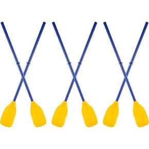 6 Pcs Kid Size Kayak Paddles PVC Boat Oars Detachable Canoe Paddle, Lightweight Design, Ribbed French Oar for Rubber Dinghy Inflatable Boat Water Marine Sports