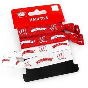 ربطات شعر مرنة من أمينكو NCAA Wisconsin Badgers، 4 عبوات، متعددة الألوان، 5 in Kuwait
