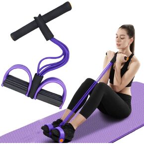 Multifunction Tension Rope, 6-Tube Elastic Yoga Pedal Puller Resistance Band, Natural Latex Tension Rope Fitness Equipment, for Abdomen/Waist/Arm/Leg Stretching Slimming Training