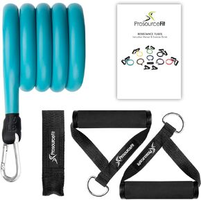 ProsourceFit Single Stackable Resistance Bands with Door Anchor and Exercise Guide, Heavy Duty Fitness Tube for Full-Body Exercises and Home Workouts.