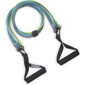 Gaiam 3-in-1 Resistance Band Kit with Comfort-Grip Handles and Interchangeable Strength Bands for High Intensity Training