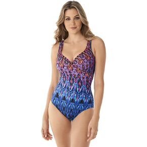 Miraclesuit Women's Swimwear Boa Blues Peregrina Underwire Bra Tummy Control One Piece Swimsuit