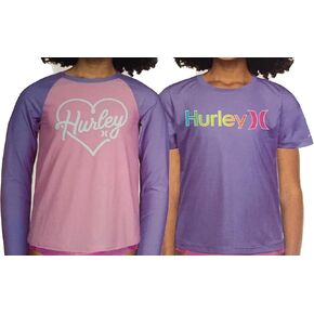 Hurley Youth Girl's 2 Pack UPF 50+ Sun Protection Tees