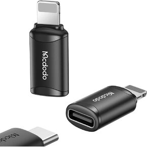 mcdodo USB-C Adapter Lightning Female to USB Type C Male Connector,i OS Lightning Cable Becomes Type-C Cable Compatible iPhone 15 Series,iPad,Galaxy S23 Support Fast Charging and Data Transfer,2 Pack