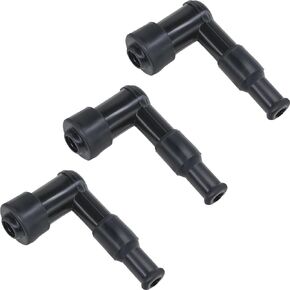 3 Pcs Spark Plug Cap Boot Waterproof Non Resistor Aftermarket Replacement Parts Fit for CG125 GS125 GN125 WY125 CD110 Etc Motorcycle Scooter Dirt Bike ATV. Black.