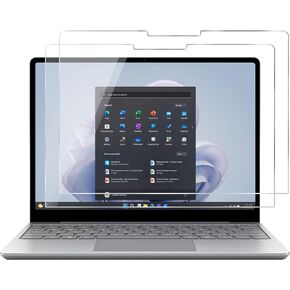 2 Pack Tempered Glass Screen Protector for Microsoft Surface Laptop Go 3/2/1 12.4 Inch, Super HD Transparency Screen Film Guard for Surface Laptop Go 2023/2022/ 2020 12.4"