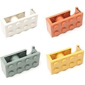 4 Pack Desktop Tape Dispenser Cute 4 Color Tape Dispenser for Gift Wrapping Tape Cutter for Office Home School and Crafts