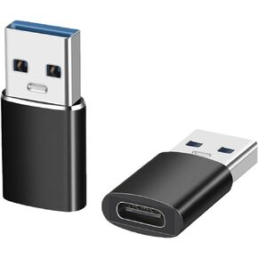 2 حزمة محول USB C أنثى إلى USB 3.2 OTG ذكر محول للهواتف/أجهزة الكمبيوتر المحمولة/الأجهزة اللوحية، سرعة عالية 10 جيجابت في الثانية، يدعم توصيل محرك فلاش USB، قارئ البطاقات، لوحة المفاتيح، الماوس (أسود)