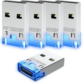 5-Pack USB A Male to Type C Female Adapter, Converter with Blue LED, Compatible with iPhone 15/14 Pro Max, Samsung Galaxy S22 in Kuwait