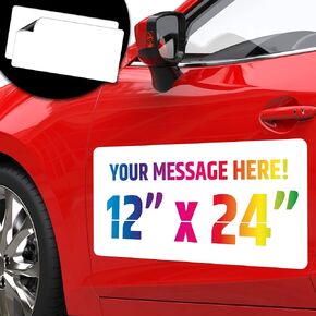 Premium Magnetic Car Signs - Will Never Fly Off Your Vehicle/Truck Door (Upgraded Magnets) - Customize The Magnetic Sheets to Advertise Your Business | Flexible & Lays Flat | 18" X 12" | 2 Pack