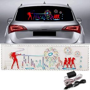 Sound Music Activate Sensor Car Auto Sticker LED Light Equalizer Glow LED Light Audio Voice Rhythm Lamp (Firework, 90x25 cm)