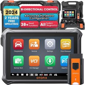 OTOFIX D1 Lite 2024 Bidirectional Scan Tool, Bluetooth OBD2 Scanner Diagnostic Tool, 2 Years Free Update, 38+ Services, CANFD & DoIP Protocols, All System Diagnoses, ABS Bleeding, Auto VIN
