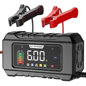 NEXPEAK NC101 PRO 6-Amp Battery Charger, 12V Smart Car Battery Trickle Charger Portable 8-Stage Automotive Battery Charger Maintainer w/Temp Compensation for Car Truck Motorcycle Lawn Mower Boat