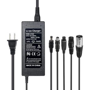 42V 2A Charger for 36V Electric Scooter Lithium Battery, Fast Smart DC-1 Prong 5.5mm Connector for 36 Volt Electrical Escooter Ebike