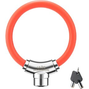ROCKBROS Anti-Theft Bike Cable Lock, Black, Portable, Key Lock, Rustproof