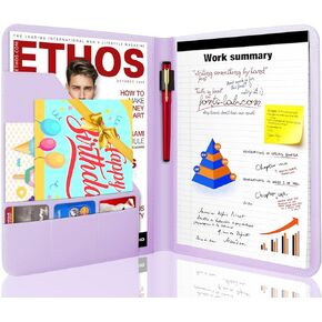 1 Pack Business Padfolio Portfolio with Letter Size Writing Notepads (New Lilac1 Paack)