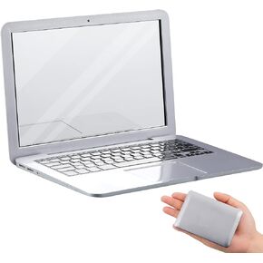 Jetec Mini Laptop Mirror for Cat Toy Laptop لطيف مرآة الجيب القط الكمبيوتر المحمول 3.7 × 2.5 بوصة لعبة قابلة للطي كمبيوتر القط لبيت الدمى الحيوانات الأليفة ماكياج الديكور كمبيوتر محمول وهمية (فضية)