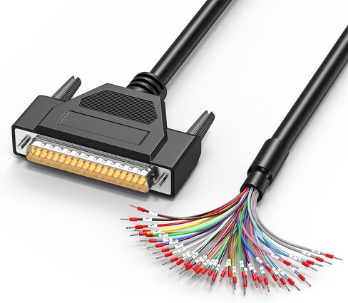 DB37 ذكر إلى سلك عاري مع علامة كابل، كابل DB37 26AWG-3.3FT، موصل D-SUB 37 دبوسًا إلى كابل طرف واحد مع طرف، سلك متعدد النواة 37 جميعها مزودة بأطراف أسلاك - أسود in Saudi Arabia