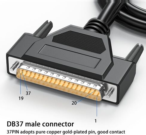 DB37 ذكر إلى سلك عاري مع علامة كابل، كابل DB37 26AWG-3.3FT، موصل D-SUB 37 دبوسًا إلى كابل طرف واحد مع طرف، سلك متعدد النواة 37 جميعها مزودة بأطراف أسلاك - أسود in Saudi Arabia
