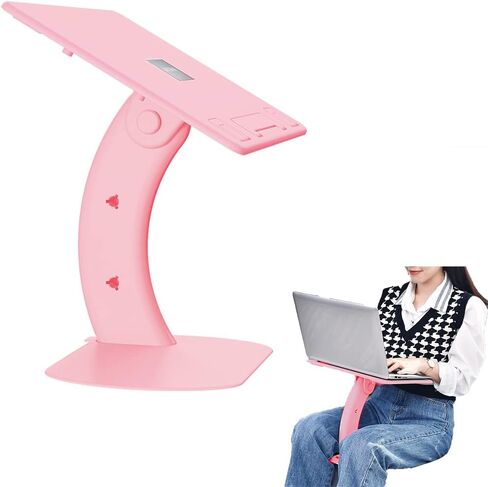 Portable Lap Desk for Laptop Lap Bed Tray Table for Eating Writing Adjustable Laptop Computer Stand Book Stand Holder Foldable Ergonomic Car Lap Desk for Sofa Couch Floor Kids Girls Pink in Saudi Arabia